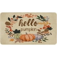 thumbnail image 1 of Fall Pumpkin Gnomes Kitchen Rugs and Mats Sets of 2,Thanksgiving Autumn Harvest Doormat Rubber Backing Non-Slip Floor Mat for Sink Waterproof Runner Rugs for Laundry Room 17x30+17x48inch, 1 of 5