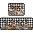 thumbnail image 1 of Fall Pumpkin Gnomes Kitchen Rugs and Mats Sets of 2,Thanksgiving Farmhouse Kitchen Decoration Rubber Backing Non-Slip Floor Mat for Sink Waterproof Laundry Room Rugs Runner,Black 17x24+17x48inch, 1 of 5