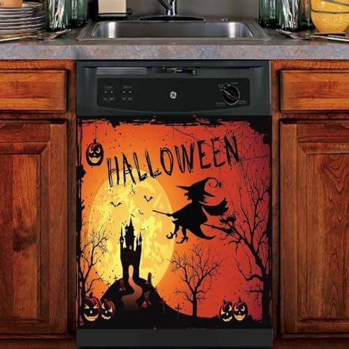 Fall Pumpkin Harvest Maple Leave Dishwasher Cover Autumn Farmhouse Fridge Door Decal