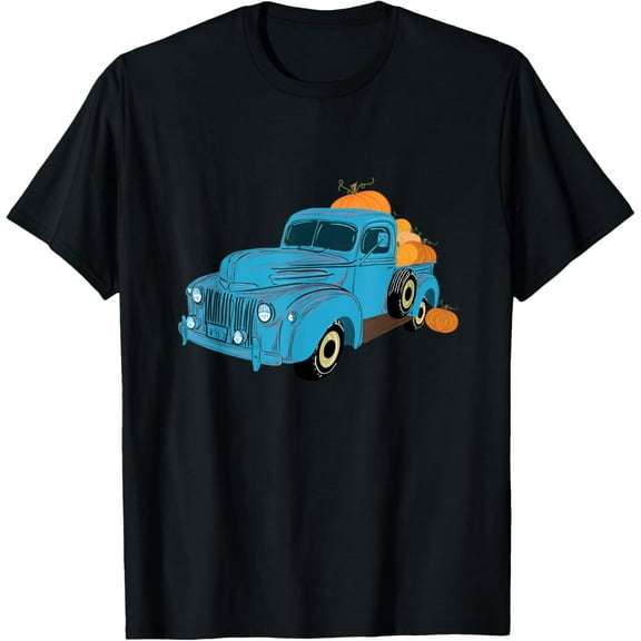 Fall Pumpkin Harvest Time Old Pickup Farm Truck T-Shirt