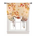 thumbnail image 1 of Fall Pumpkin Hedgehog Tie Up Curtains for Kitchen Bathroom Bedroom Windows 63 Inch Length, Thanksgiving Maple Leaf Orange Balloon Drape Curtains Shade Rod Pocket Drapery Curtain Panel, 46"x63", 1 of 7