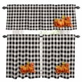 thumbnail image 1 of Fall Pumpkin Kitchen Curtains Sets for Windows 36 Inch Length, Thanksgiving Black Check Buffalo Plaid Rod Pocket Window Treatments Tier Curtains and Valances Set for Bedroom/Bathroom, 1 of 8