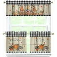 thumbnail image 1 of Fall Pumpkin Kitchen Curtains Valances and Tiers Set for Windows, Autumn Gnome Buffalo Plaid Bathroom Window Curtain Valance 3 Piece Sets,Thanksgiving Kitchen Decor for Living Room,54''''x 24'''', 1 of 6