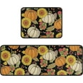 thumbnail image 1 of Fall Pumpkin Kitchen Rugs and Mats Sets of 2,Thanksgiving Farmhouse Kitchen Decoration Rubber Backing Non-Slip Floor Mat for Sink Waterproof Laundry Room Rugs,Black 17x24+17x48inch, 1 of 5