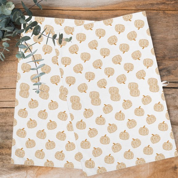 Fall Pumpkin Kitchen Towels Dish Towel Pack of 4 Abstract Pastoral Style Beige Theme Harvest Soft Dish Cloth Set Absorbent Dishcloth for Drying Dishes, Hand Towels 18 x 28 Inches