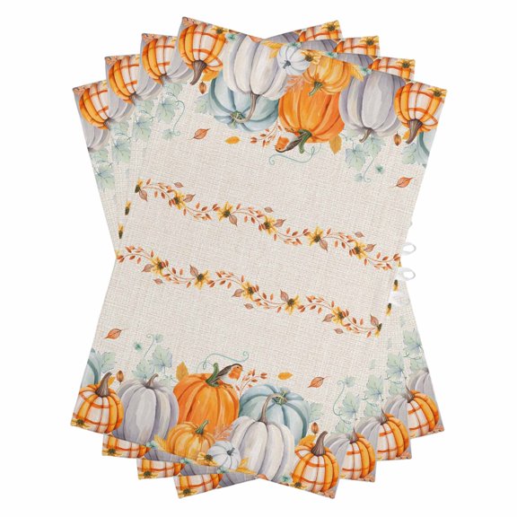 Fall Pumpkin Kitchen Towels Dish Towel Pack of 4 Thanksgiving Plant Leaf Soft Dish Cloth Set Absorbent Dishcloth for Drying Dishes, Hand Towels 18 x 28 Inches