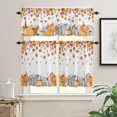 thumbnail image 1 of Fall Pumpkin Kitchen Window Tier Curtains and Valance 3 Pieces Set Farmhouse Sunflower Maple Leaves Window Valances Rod Pocket Panels Privacy Thanksgiving Cafe Tiers Bedroom Short Window Treatment, 1 of 5