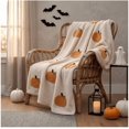 thumbnail image 1 of Fall Pumpkin Knit Blanket - Reversible Soft Throw for Couch Sofa Bed,Autumn Decor with Orange White Design,Machine Washable Cozy Throw for Thanksgiving, 39.4x59.1 Inch, 1 of 8
