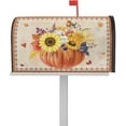 thumbnail image 1 of Fall Pumpkin Magnetic Mailbox Covers 21" X 25.5", Rustic Thanksgiving Halloween Autumn Pumpkin Sunflower Bird Mailbox Wraps Standard Size Harvest Vintage Letter Box Cover for Holiday Banquet Party, 1 of 6