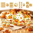thumbnail image 1 of Fall Pumpkin Maple Leaf Disposable Tableware Set, Harvest Autumn Disposable Dinnerware Kit, Coordinated Decor Supplies for Thanksgiving Harvest Party Birthday Dinner Table Decorations, 1 of 5