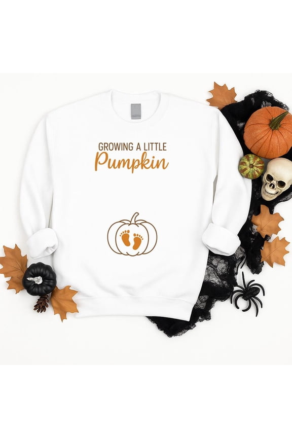 Fall Pumpkin Maternity Sweatshirt, Growing Little Pumpkin Sweater, Thanksgiving Fall Sweatshirt, Fall Pregnancy Announcement Gift, Fall Tee