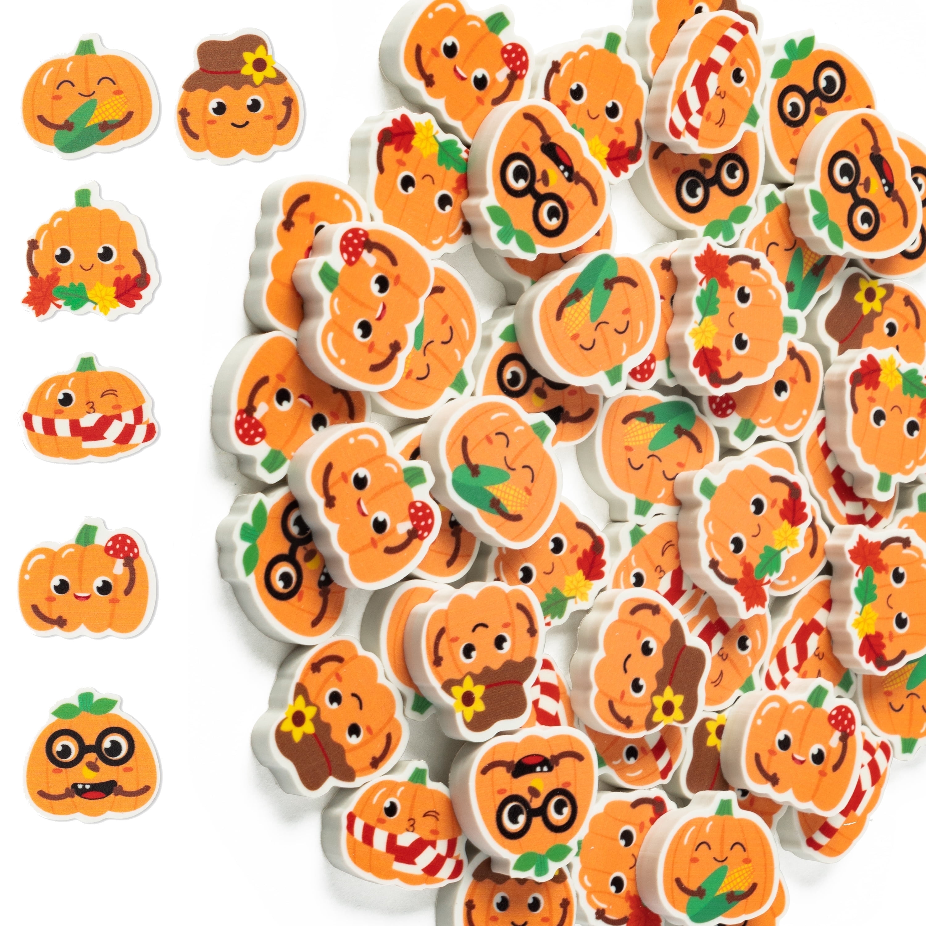 Mini Pumpkin Eraser Halloween Fall Party Favors，60Pcs Autumn Pumpkin ...