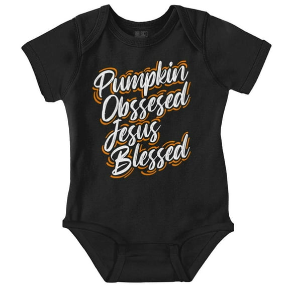 Fall Pumpkin Obsessed Jesus Blessed Bodysuit Jumper Girls Infant Baby Brisco Brands 12M