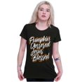 thumbnail image 1 of Fall Pumpkin Obsessed Jesus Blessed Womens Slim Fit Graphic Tee Brisco Brands L, 1 of 5