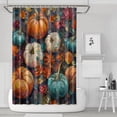 thumbnail image 1 of Fall Pumpkin Oil Painting Pattern Shower Curtains,Reusable Bathtub Curtains with Hooks Retro Polyester Fabric Curtains for Halloween Thansgiving Christmas Hotel Dorm, 1 of 5