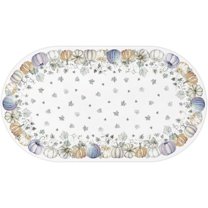 Fall Pumpkin Oval Tablecloth 60x102 Inch Waterproof Fall Thanksgiving Tablecloth Autumn Washable Table Cloth for Party Picnic Dinner Home Decor