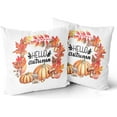 thumbnail image 1 of Fall Pumpkin Pillow Covers 18x18 Inch Set of 2, Hello Autumn Maple Leaf Wreath Throw Square Cotton Cushion Cover for Home Couch Sofa Patio Bedroom Livingroom (lzzlzz9230718787PQC86), 1 of 6