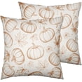 thumbnail image 1 of Fall Pumpkin Pillow Covers 20x20 Set of 2 Burnt Orange Cream Maple Leaves Throw Pillow Covers Autumn Pillowcase Thanksgiving Cushion Case for Home Decor Outdoor Sofa, 1 of 5