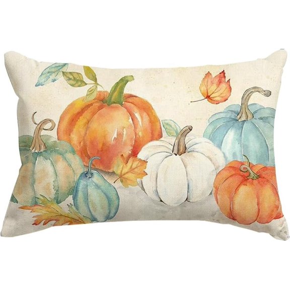 Fall Pumpkin Pillows Decorative Throw Pillows12x20,Autumn Lumbar Coushion Covers,Thanksgiving Decorations Pillow Cases Outdoor Decor for Home Couch Farmhouse