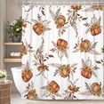 thumbnail image 1 of Fall Pumpkin Pine Floral Shower Curtain,Polyester Waterproof Bathroom Decor Set With Hooks,72 W x84 H Inch, 1 of 7
