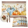 thumbnail image 1 of Fall Pumpkin Placemats Set of 1 Fallen Leaves Flower Vintage Letter Harvest Heat Insulated Linen Place Mats, Washable Stain-Proof Table Mats for Dining Tables Holiday Decor 13x19inch, 1 of 9