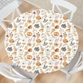 thumbnail image 1 of Fall Pumpkin Round Fitted Tablecloth with Elastic Thanksgiving Harvest Outdoor Tablecloth Waterproof Table Cover for Picnic Dinner Party Decor Fits 48"-52" Diameter Round Tables, 1 of 6