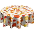 thumbnail image 1 of Fall Pumpkin Round Table Cloth - Autumn Maple Leaf Tablecloth 60 Inch Harvest Mushroom Pine Cones Tablecloths Thanksgiving Table Cover Decorative for Kitchen Dining Holiday Farmhouse, 1 of 6