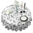 thumbnail image 1 of Fall Pumpkin Round Tablecloth 60" X 60",Wrinkle Wipeable Table Cloth for Kitchen Dining Room Picnic Patio Party, 1 of 6