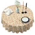 thumbnail image 1 of Fall Pumpkin Round Tablecloth 60" X 60",Wrinkle Wipeable Table Cloth for Kitchen Dining Room Picnic Patio Party, 1 of 6