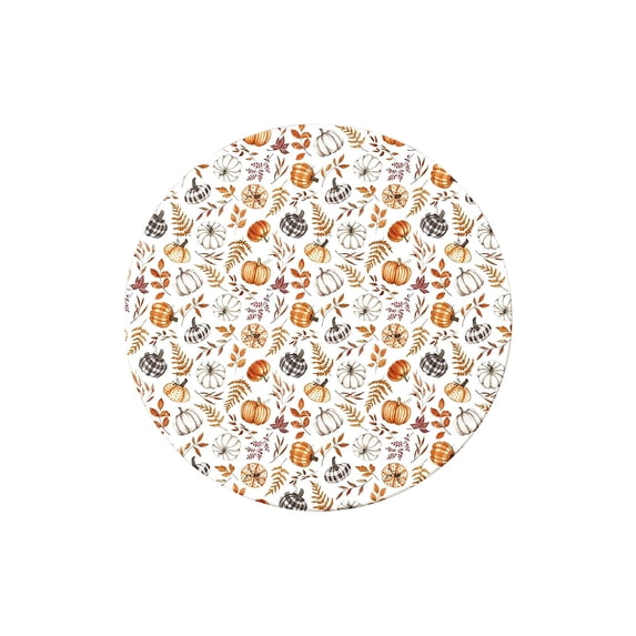 Fall Pumpkin Round Tablecloth Thanksgiving Harvest Outdoor Tablecloth Waterproof Table Cover for Picnic Dinner Party Decor 47 In A