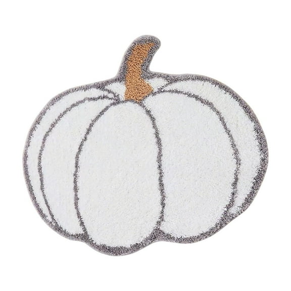 Fall Pumpkin Rug Bath Mat 16 x 24 Inch Halloween Plush Pumpkin Shape Bathroom Rug Thanksgiving Non Slip Washable Water Absorbent Floor Doormat for Home Hotel Decor