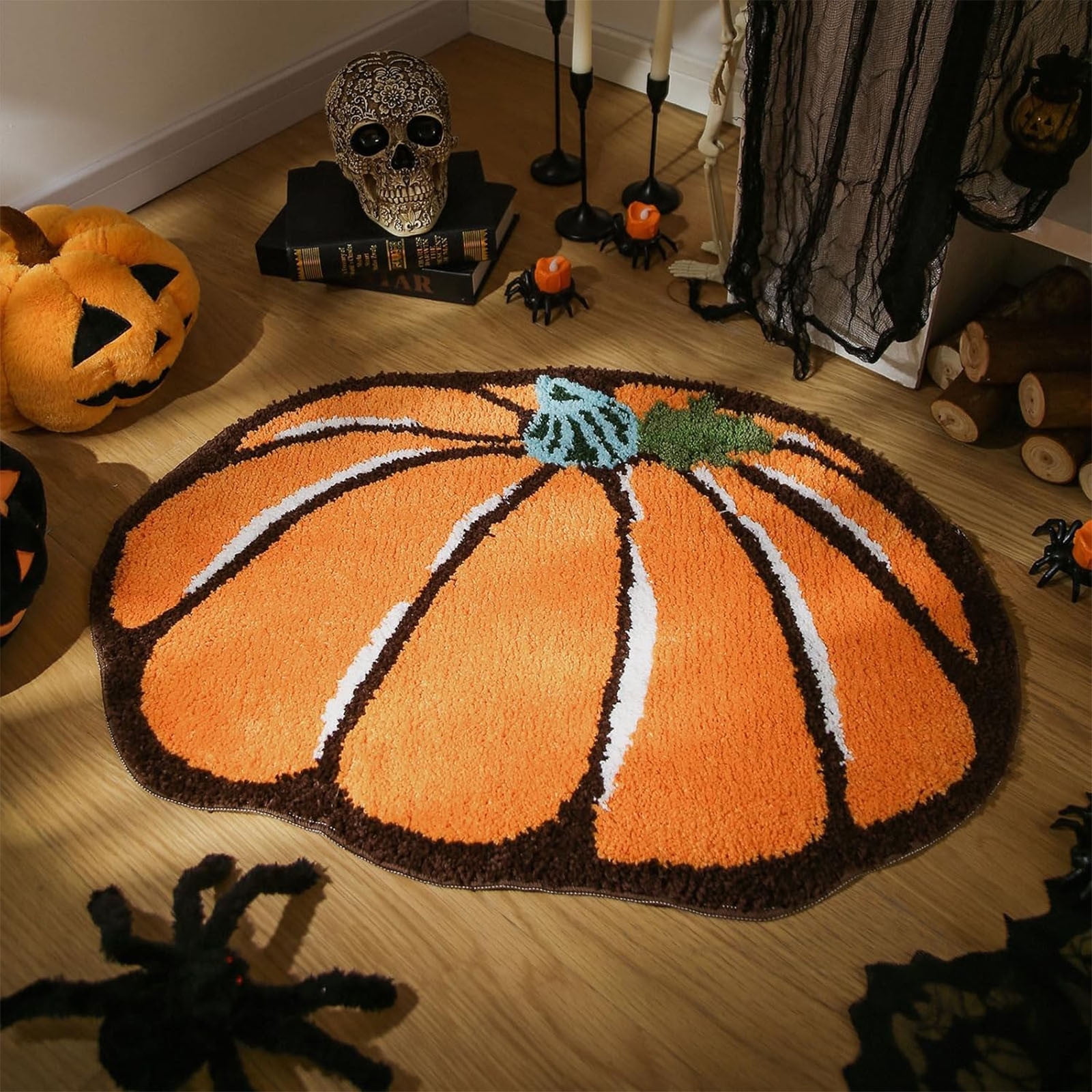 Fall Pumpkin Rug Bath Mat, Water Absorbent Bathroom Rug Non Slip ...