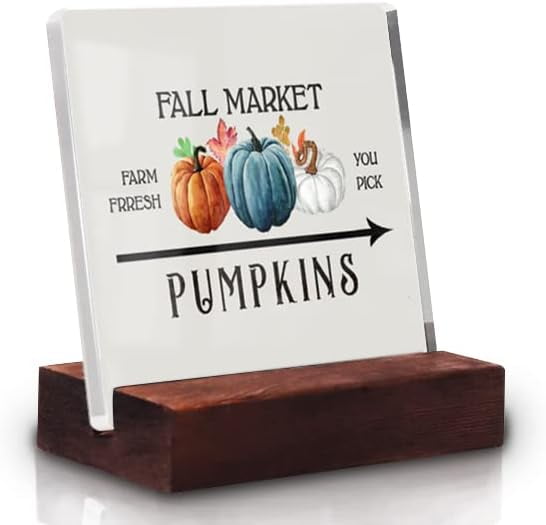 Fall Pumpkin Rustic Clear Acrylic Sign, Harvest Decorations, Fall Decor ...