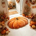thumbnail image 1 of Fall Pumpkin Shaped Bath Mat,Fluffy Absorbent Diatomaceous Earth Doormat,Thanksgiving Non Slip Stain Resistant Rug for Bathroom Bedroom Entryway Harvest Home Decor,15.74x23.62", 1 of 6