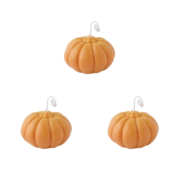 Fall Pumpkin Shaped Scented Candle Decor, Thanksgiving Wax Decorative Candle for Table Photo Prop Birthday Gift, Orange Pumpkin Candles for Halloween Party Home Decoration Holiday Atmosphere
