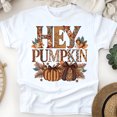 thumbnail image 1 of Fall Pumpkin Shirt | Hey Pumpkin Graphic Tee | Rustic Fall Aesthetic Top, White, Size XL, 1 of 6