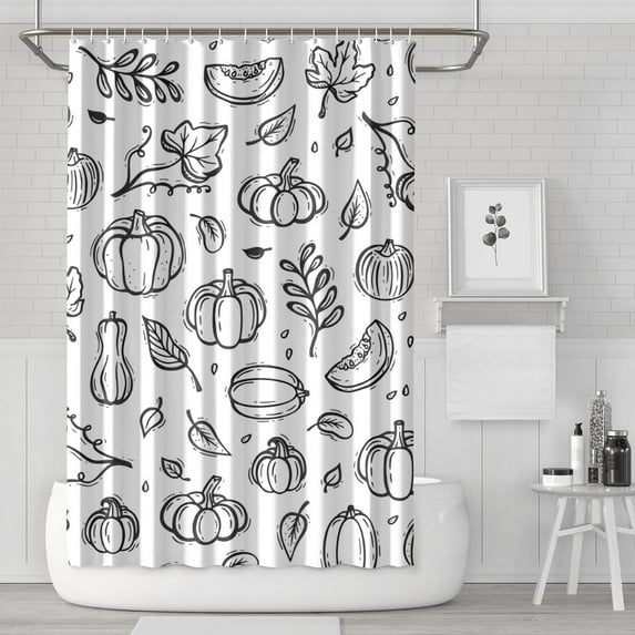 Fall Pumpkin Shower Curtain 72"x72" ,Bathroom Decorative Shower Curtains Set with 12 Hooks,Modern Waterproof Washable Shower Curtain