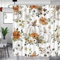 thumbnail image 1 of Fall Pumpkin Shower Curtains for Bathroom Autumn Floral Shower Curtain Thanksgiving Day Shower Curtains for Bathroom Decor Washable Durable Fabric Shower Curtains 72x72 inch, 1 of 4