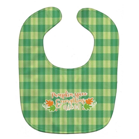 Fall Pumpkin Spice Gingham Baby Bib