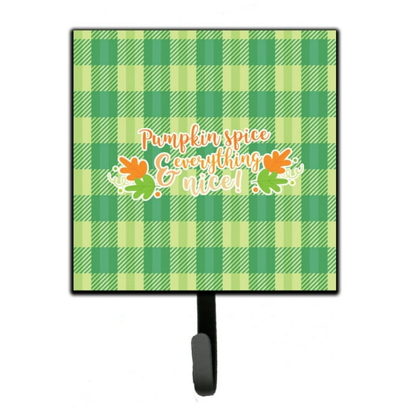 Fall Pumpkin Spice Gingham Leash or Key Holder
