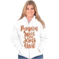 thumbnail image 1 of Fall Pumpkin Spice and Jesus Christ Womens Plus Size Graphic Zipper Hoodie Brisco Brands 4X, 1 of 5