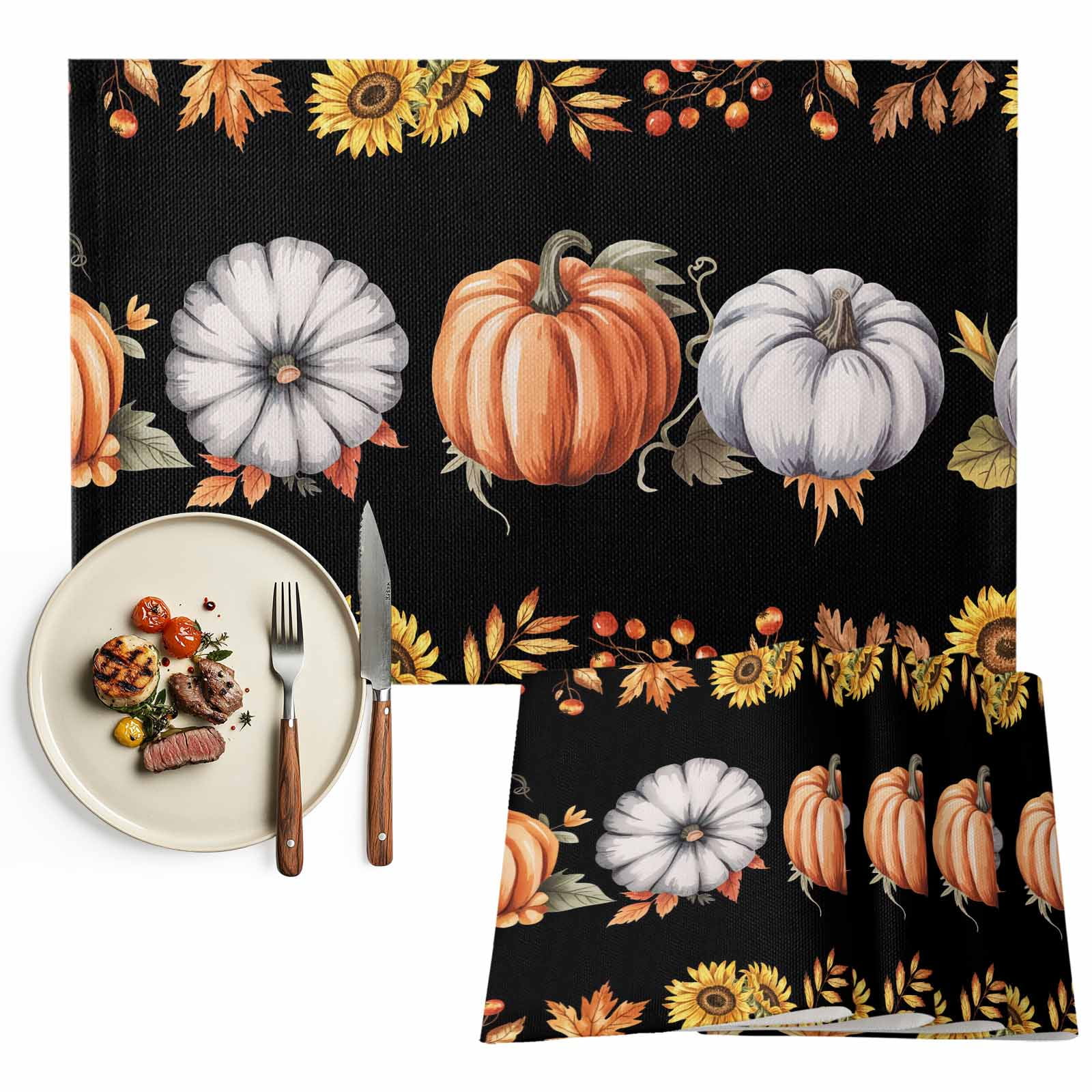 50 PCS Disposable Paper Placemats Fall Placemats,16x11 Inch Autumn