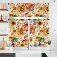 thumbnail image 1 of Fall Pumpkin Sunflower Window Curtains Set with Valance 26 Inch Length 3pcs Autumn Kitchen Curtains Sets Thanksgiving Day Curtain Drape Short for Bathroom and Bedroom Living Room Window, 1 of 5