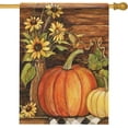 thumbnail image 1 of Fall Pumpkin Sunflowers Home Decorative House Flag, Autumn Garden Yard Outside Buffalo Plaid Check Decor Flag, Thanksgiving Farmhouse Decoration Seasonal Outdoor Large Flag Double Sided 28 x 40, 1 of 6