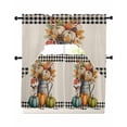 thumbnail image 1 of Fall Pumpkin Swag Kitchen Curtains Sets for Windows 24 Inch Length, Thanksgiving Maple Leaf Plant Fruit Plaid Short Window Curtain Panels Swags Valances and Tiers 3 Piece Set for Cafe/Dining Room, 1 of 5