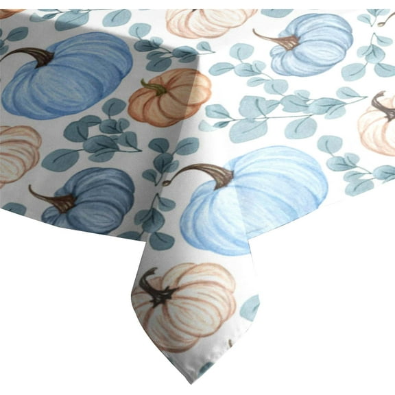 Fall Pumpkin Table Cloth, Thanksgiving Tablecloths Rectangle Table, with Buffalo Plaid Pumpkin As a Gift to Family and Your Friends. Suitable Party or Fall Pinnic Table Cover Decor 60x102 inch.
