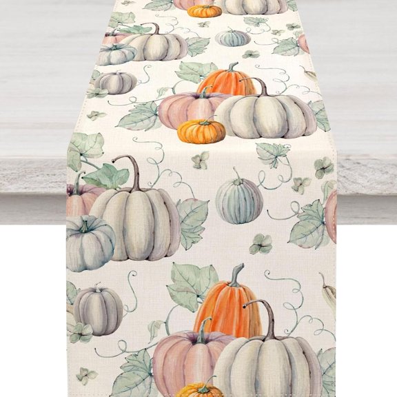 Fall Pumpkin Table Runner, Fall Decor, Fall Kitchen Decor, Table Runners for Fall Decorations for Home, Kitchen Dining Coffee or Indoor and Outdoor Home Parties Decor(13*72in)