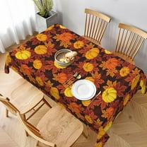Fall Pumpkin Tablecloth 60x84 Inch Rectangle Autumn Thanksgiving Table Cloth Dust-Proof Wrinkle Resistant Rustic Tablecloth for Holiday Kitchen Dining Room Party Picnic Indoor Outdoor…