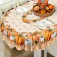 thumbnail image 1 of Fall Pumpkin Tablecloth Buffalo Plaid Thanksgiving Autumn Table Cloth 60"x120", Waterproof Fall Table Cover for Fall Harvest Party Decoration-Orange Pumpkin, 1 of 6