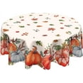 thumbnail image 1 of Fall Pumpkin Tablecloth Round 60 Inch Thanksgiving Tablecloths Farmhouse Autumn Harvest Decoration Outdoor Table Cloth Rustic Table Cover for Dining Kitchen Holiday Party Picnic Home Decor, 1 of 6